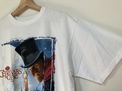 DISNEY Store Shirt Large A Christmas Carol Jim Carey Movie Promo T-Shirt White