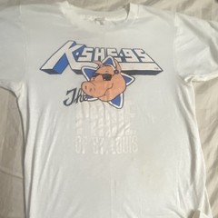 Men’s White Graphic Print Crew Neck Short Sleeve Cotton Knit T-Shirt Size S