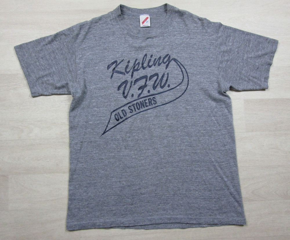 Vintage 90s Kipling VFW T-Shirt Men’s (L) “Old Stoners” Single Stitch Jerzees