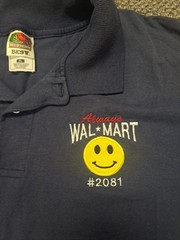 Vintage Walmart Polo Shirt Always #2081 Smiley Face Clearwater Florida