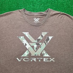 Vortex Optics Camo Logo Graphic Tshirt Mens 2XL Brown Short Sleeve Outdoors
