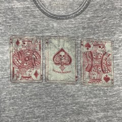 VTG Y2K Lucky Brand Venice Burnout Graphic T-Shirt Men’s M Gray Skull Poker Card