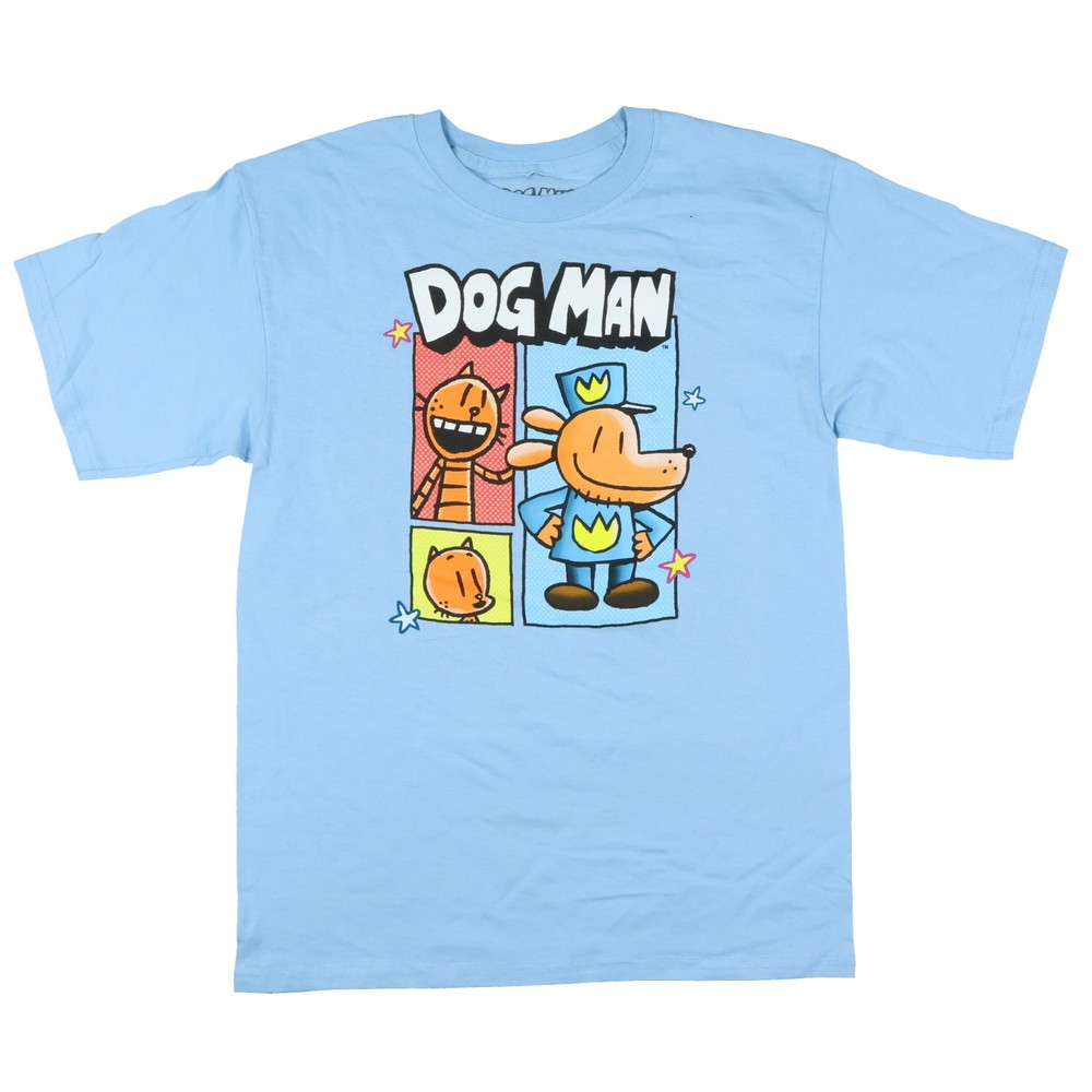 Dog Man T-Shirt Big Boys’ Petey and Dog Man Short Sleeve Graphic Top