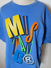 Mustang Mens Shirt Extra Large Car Graphic Tee Blue Cotton Easy Care