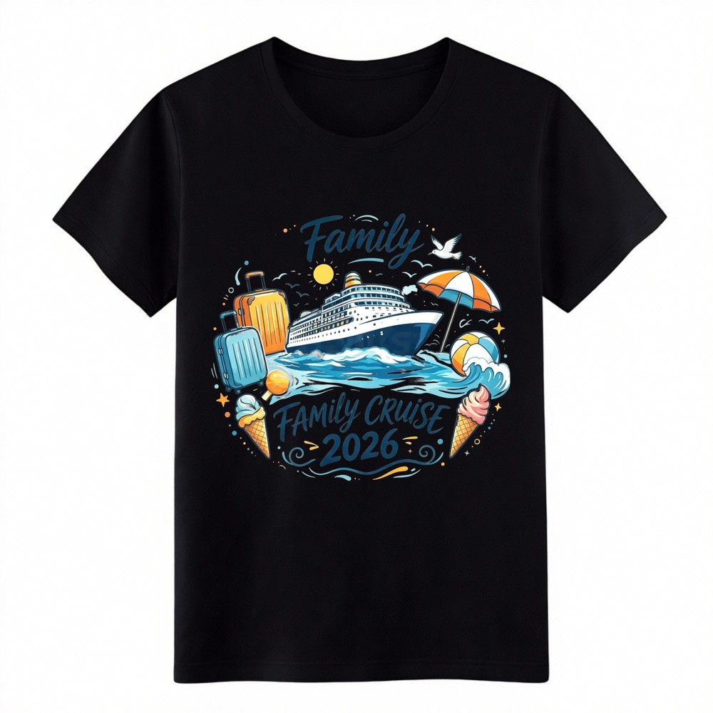 Family Cruise 2026 Matching T-Shirt Family Beach Vacation Cruise Trip Group Tee