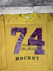 Vintage 70s Champion Wisconsin Ath. Dept Jersey 3/4 Sleeve Shirt Hockey Mens XL