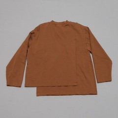 Cullni Men’s Brown Long Sleeve Shirt Size M Asymmetrical Hem Pocket Minimalist