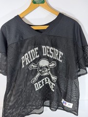 Vintage 90s Russell Athletic Mesh Football Jersey XL Pride Desire Defense Skull