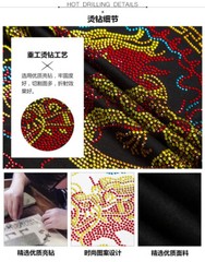 New Fashion Dragon Rhinestone Summer Short Sleeve Luxury Men Streetwear T-Shirt