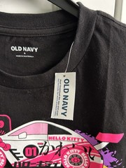 Men’s Old Navy Hello Kitty Tokyo Speed Race Car Tee Shirt Sz Small Black/Pink