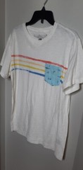 Allegiant True To Form Mens Crew Neck T Shirt Pocket Tee Size L White Beachy