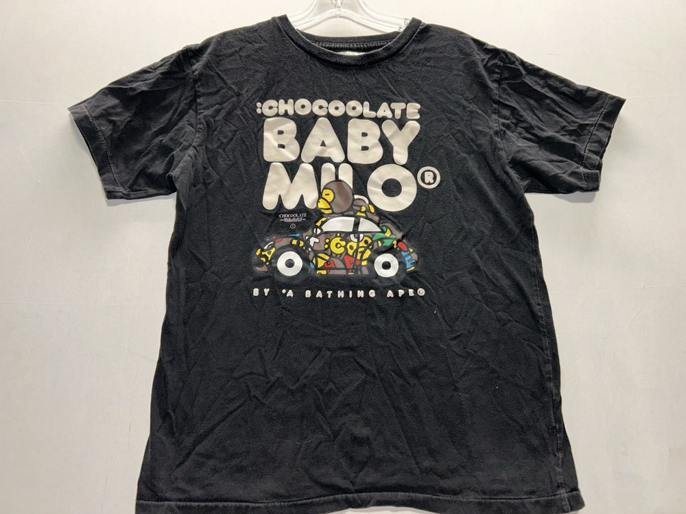 Black Chocolate Shirt Mens Black Baby Milo Bathing Ape Graphic Tee Shirt Large
