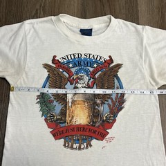 Vintage RARE 80s 1987 Just Brass 3D Emblem United States Army Beer Tee Size S