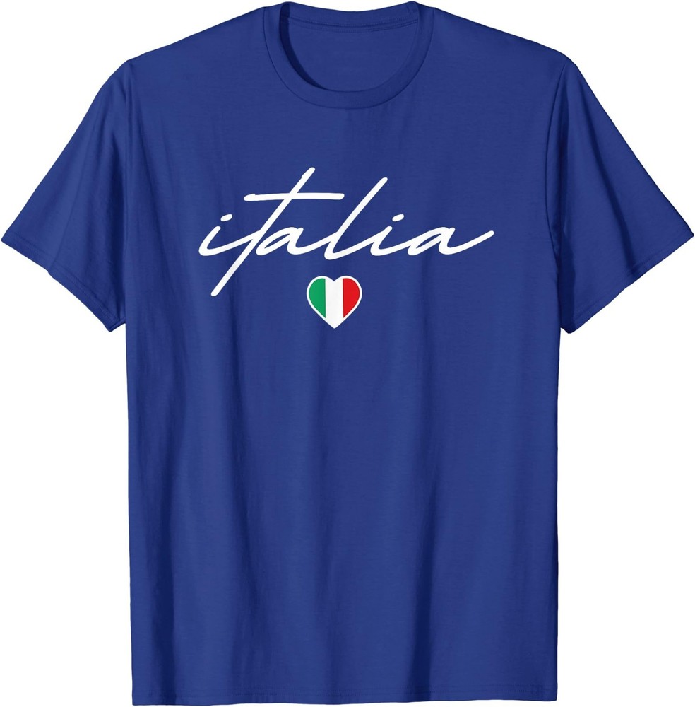 Italian Flag Italy Vintage Italia Heart Cursive Womens Girls T-Shirt