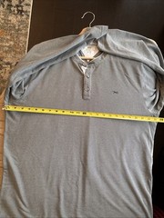 Brax Men’s Feel Good Henley Long Sleeves XL Ultralight, Easy Care, Gray/Blue