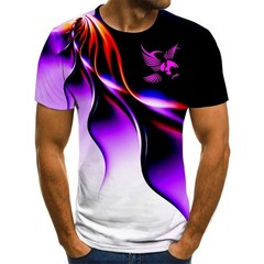 Men Eagle 3D Print T-Shirt Oversized Harajuku Streetwear Casual Tee