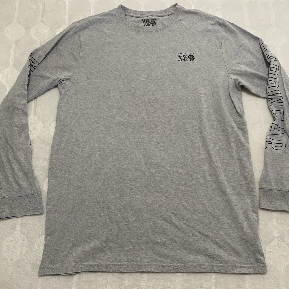 Mountain Hardwear Men’s Long Sleeve T Shirt XL Gray Base Layer Spellout Hiking