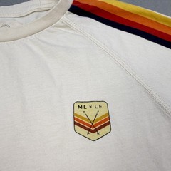 Marine Layer Shirt Mens Small White Rainbow Stripe Long Sleeve Tee Lost & Found
