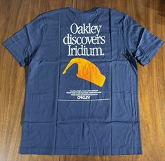 NEW Oakley Discovers Iridium Short Sleeve Tee Shirt Blue Mens XL Custom Fit NWT