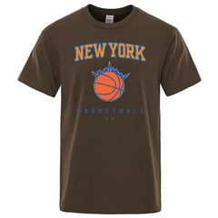 New York Basketball Streetwear Men’s Oversized Breathable Cotton T-Shirt