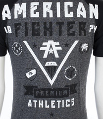 American Fighter Mens T-Shirt MICHIGAN Athletic BLACK GREY Biker MMA