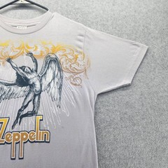 Led Zeppelin Shirt Mens Medium Gray Bay Island Sportswear Angel Graphic Tee Rock