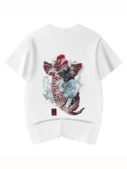 Niepce Men’s Ukiyo-e Carp Embroidery Tee Japanese Streetwear T-Shirt