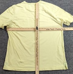 Tommy Bahama Shirt Men Small Yellow Knit Short Sleeve Pima Cotton T-shirt Pocket
