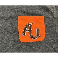 Colosseum T-Shirt Unisex Small Charcoal Orange Pocket Auburn Tigers NCAA Graphic