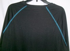 Superman Shirt Sz XL TM & DC Comics Black Turquoise Stripes Long Sleeves
