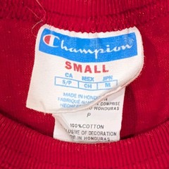 Vintage Champion Logo T-shirt Men’s Size Small Tee Red T-shirt 100% Cotton