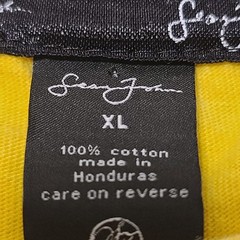 VTG Sean John Graphic T-Shirt Mens XL Yellow Short Sleeve Cotton Y2K Streetwear