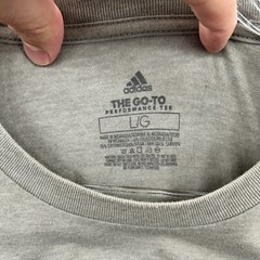 Adidas Shirt Adult Large Gray Black The Go-To Tee Performance Gym Running Mens