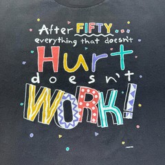 Vintage 90s After Fifty Funny Birthday Celebration Confetti Graphic T-Shirt – XL