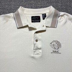 Vintage 90s Greg Norman Collection Mens Golf Polo Shirt Tan Ribbed Cotton Large