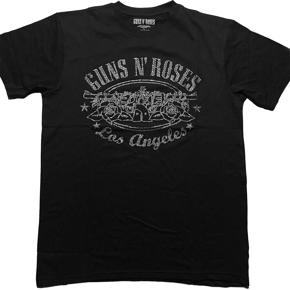 Guns N Roses -LA Logo With Diamante Crystal Highlights – Black t-shirt
