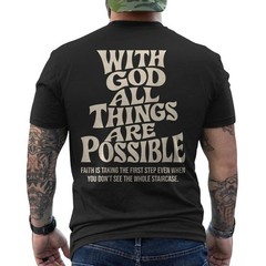 With God All Things Possible Christian Bible Verse (On Back) T-Shirt
