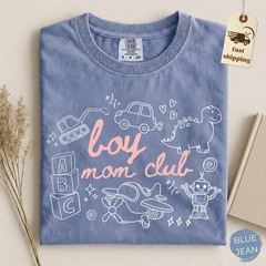 Comfort Colors Boy Mom Club Shirt Cute Doodle Toy Design Mama Tee