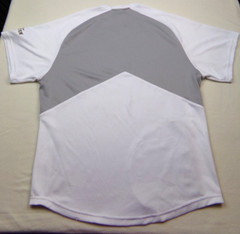 Alleson Athletic Jersey Adult Size M Gray White V Neck Old Forester on Sleeve