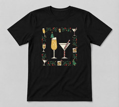 Full Of Holiday Spirit Holiday Drinks Funny Graphic Gift Black T-shirt