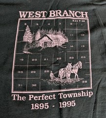 Vtg West Branch Michigan Perfect Township Centennial Tee Shirt USA Made 2XL EUC