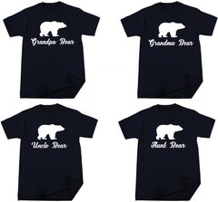 Bear T-shirt Family Matching Papa Baby Mama Bother Sister Grandpa Grandma Bear