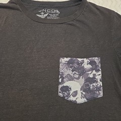 JNCO Jeans 85 Crownbrand Crewneck Skull Pocket T-Shirt Sz Medium