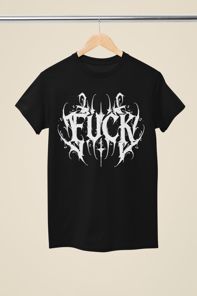 F*#k Tattoo T-Shirt – Offensive Slogan Tee Black Unisex (TA 01)
