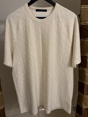 LOUIS VUITTON BLANK LAIT / WHITE MONOGRAM TOWELING T-SHIRT IN XXL (1A4PT6) *NEW*