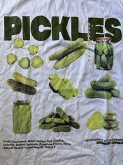 NEW Brisco Brands Pickles Graphic Print White T-Shirt Funny Size Large