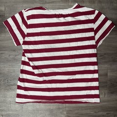 Zecmos Red White Striped T-Shirt Adult Men M Short Sleeve “Waldo”