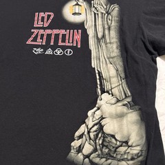 Vintage Led Zeppelin Shirt Mens XL Black Hermit Graphic Double Sided Rock 2001