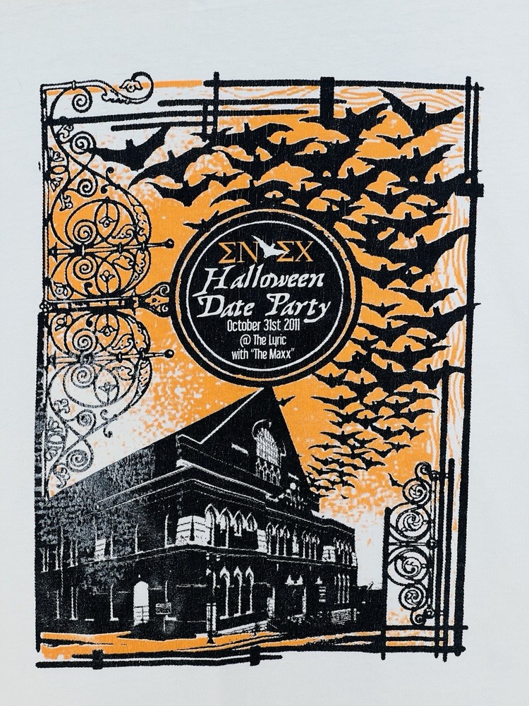 Sigma Nu Sigma Chi 2011 Halloween Date Night Party Long Sleeve Shirt Sz L