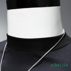 Fashion Summer Men’s Half High Collar Silk Cotton Short Sleeved T-shirt Slim Fit